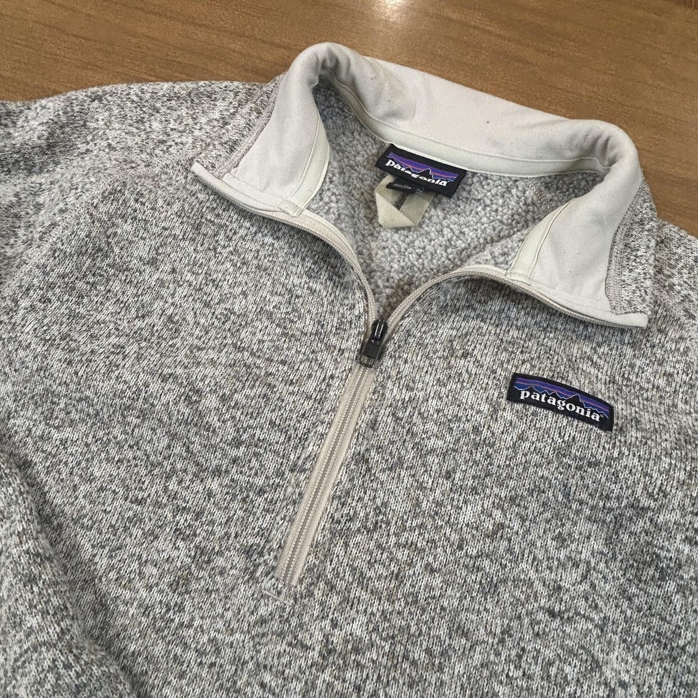 Patagonia Sweater Womens Medium Gray Better Sweater 1/4 Zip Fleece Pullover
